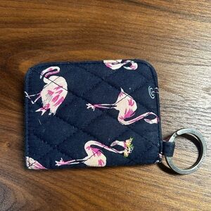 Vera Bradley Flamingo Print Quilted Keychain Wallet